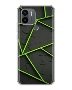 Чехол для Xiaomi Poco C50 с картинкой «Зеленые геометрические линии»