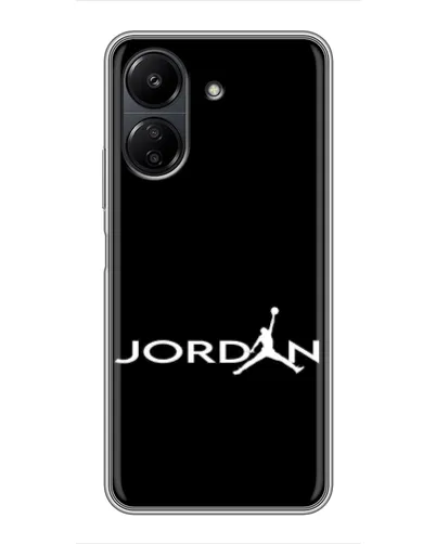 Чехол для Xiaomi POCO C65 с картинкой «Jordan White Logo»