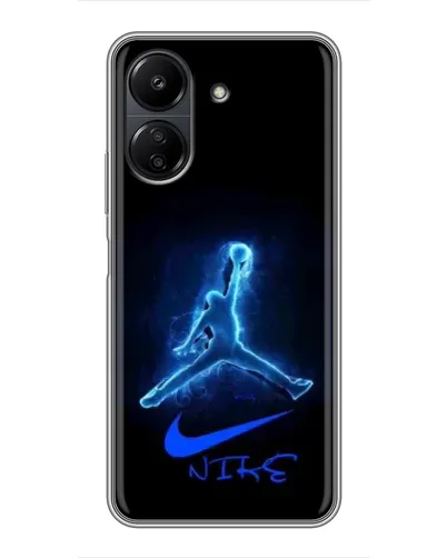 Чехол для Xiaomi POCO C65 с картинкой «Jordan Neon Blue»