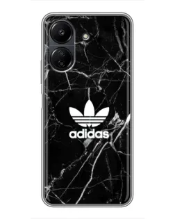 Чехол для Xiaomi POCO C65 с картинкой «Белый мрамор Adidas»