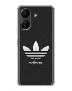 Чехол для Xiaomi POCO C65 с картинкой «Adidas Карбоновая текстура»