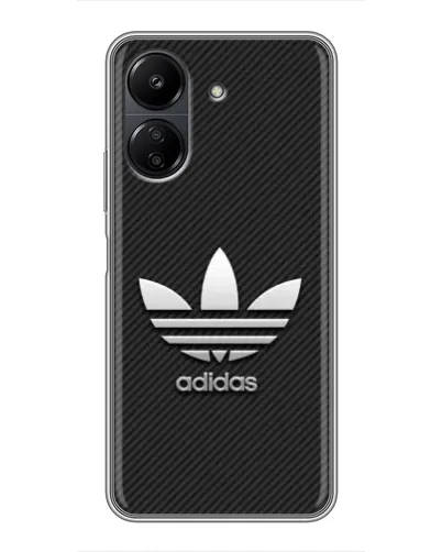 Чехол для Xiaomi POCO C65 с картинкой «Adidas Карбоновая текстура»