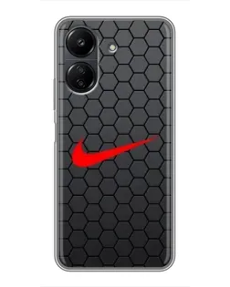 Чохол для Xiaomi POCO C65 з картинкою «Nike — карбонова сітка» Чохол для Xiaomi POCO C65 з картинкою «Nike — карбонова сітка»