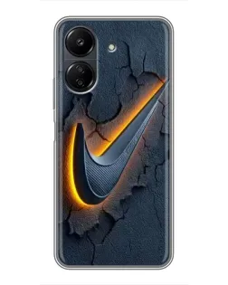 Чохол для Xiaomi POCO C65 з картинкою «Об'ємний логотип Найк»