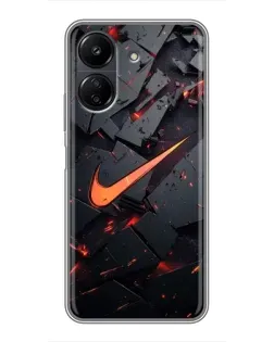 Чохол для Xiaomi POCO C65 з картинкою «Nike — ефект розломів»