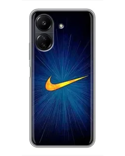 Чохол для Xiaomi POCO C65 з картинкою «Синій пульс Nike»