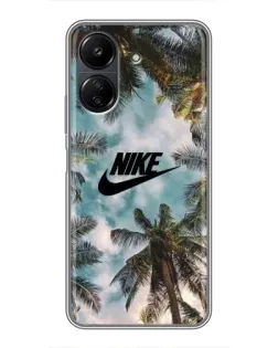 Чохол для Xiaomi POCO C65 з картинкою «Тропічний принт Nike»