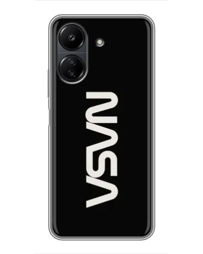Чехол для Xiaomi POCO C65 с картинкой «NASA — вертикальный логотип»