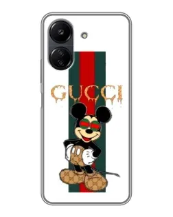 Чохол для Xiaomi POCO C65 з картинкою «Міккі Маус Gucci — смуги»