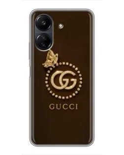 Чохол для Xiaomi POCO C65 з картинкою «Gucci — золотий метелик»