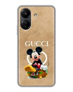 Чохол для Xiaomi POCO C65 з картинкою «Міккі Маус Gucci — крафт»