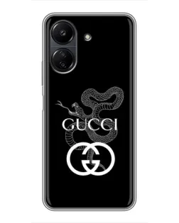 Чохол для Xiaomi POCO C65 з картинкою «Gucci — срібна змія»