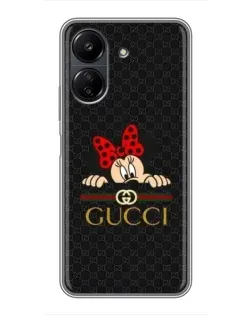 Чохол для Xiaomi POCO C65 з картинкою «Мінні Маус Gucci — чорний»