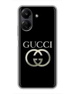 Чохол для Xiaomi POCO C65 з картинкою «Gucci — золото на чорному»