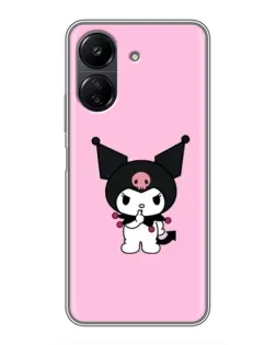 Чехол для Xiaomi POCO C65 с картинкой «Kuromi — розовая нежность»