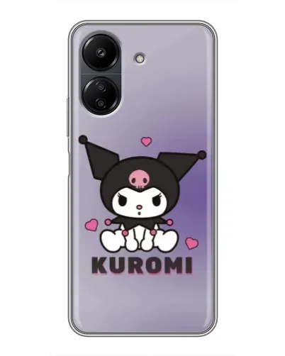 Чехол для Xiaomi POCO C65 с картинкой «Kuromi — фиолетовый арт»
