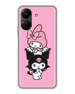 Чехол для Xiaomi POCO C65 с картинкой «My Melody и Kuromi»