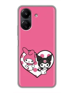 Чехол для Xiaomi POCO C65 с картинкой «Kuromi и My Melody»