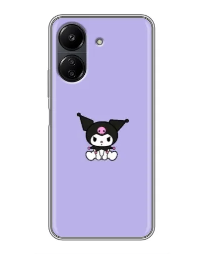 Чехол для Xiaomi POCO C65 с картинкой «Kuromi — фиолетовый минимализм»