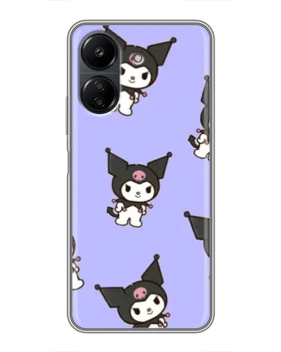 Чехол для Xiaomi POCO C65 с картинкой «Паттерн с Kuromi»