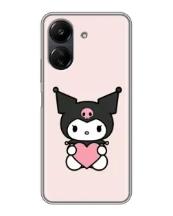 Чехол для Xiaomi POCO C65 с картинкой «Kuromi и сердце»