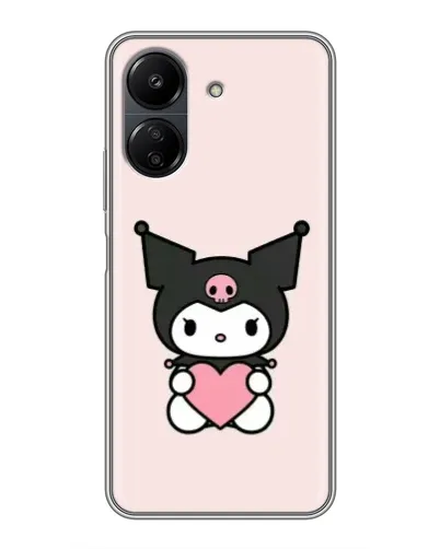 Чехол для Xiaomi POCO C65 с картинкой «Kuromi и сердце»
