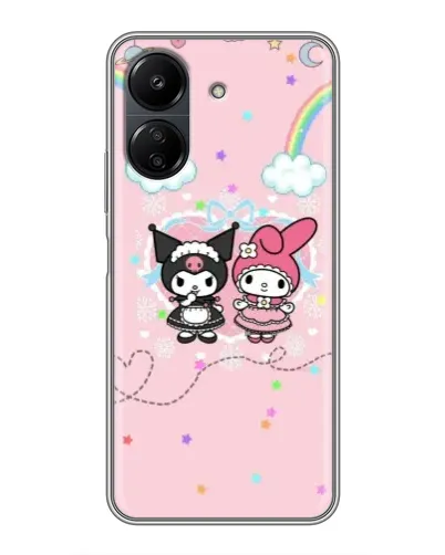 Чехол для Xiaomi POCO C65 с картинкой «My Melody и Kuromi»