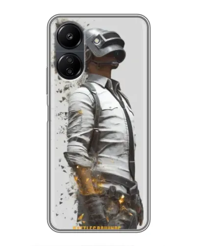 Чохол для Xiaomi POCO C65 з картинкою «PUBG — боєць у пилу»