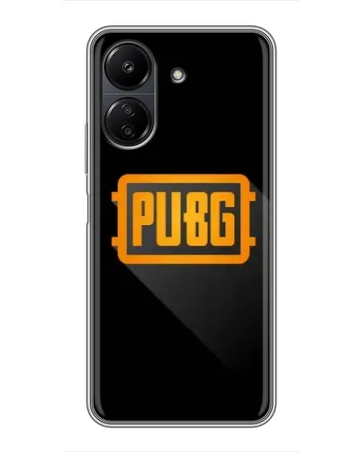 Чохол для Xiaomi POCO C65 з картинкою «PUBG — рамка лого»