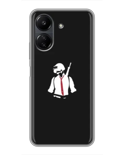 Чохол для Xiaomi POCO C65 з картинкою «PUBG — силует воїна»
