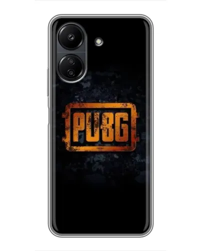 Чохол для Xiaomi POCO C65 з картинкою «PUBG — золотий логотип»