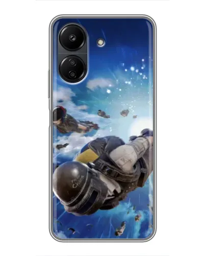 Чохол для Xiaomi POCO C65 з картинкою «Десант PUBG — стрибок»