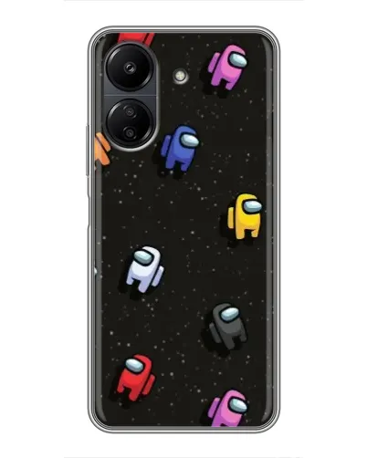 Чохол для Xiaomi POCO C65 з картинкою «Космічний патерн Among Us»