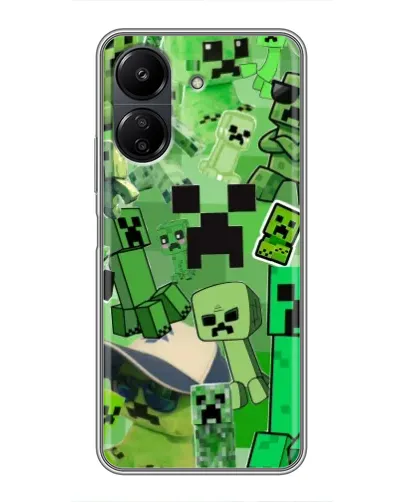 Чохол для Xiaomi POCO C65 з картинкою «Кріпери Minecraft»