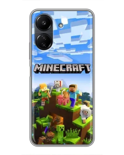 Чохол для Xiaomi POCO C65 з картинкою «Minecraft класичний світ»