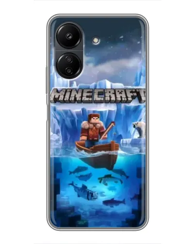 Чохол для Xiaomi POCO C65 з картинкою «Minecraft льодянийсвіт»