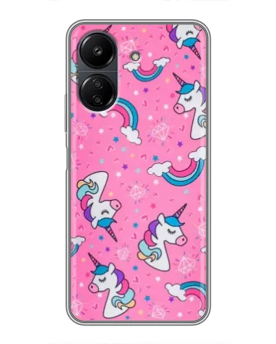 Чехол для Xiaomi POCO C65 с картинкой «Unicorn паттерн розовый» Чехол для Xiaomi POCO C65 с картинкой «Unicorn паттерн розовый»