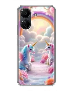 Чехол для Xiaomi POCO C65 с картинкой «Радуга и единороги» Чехол для Xiaomi POCO C65 с картинкой «Радуга и единороги»