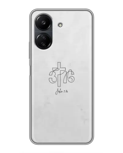 Чехол для Xiaomi POCO C65 с картинкой «Иоанна 3:16 Крест»