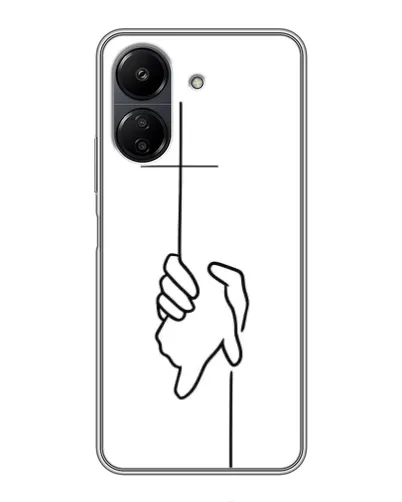 Чехол для Xiaomi POCO C65 с картинкой «Рука держит»
