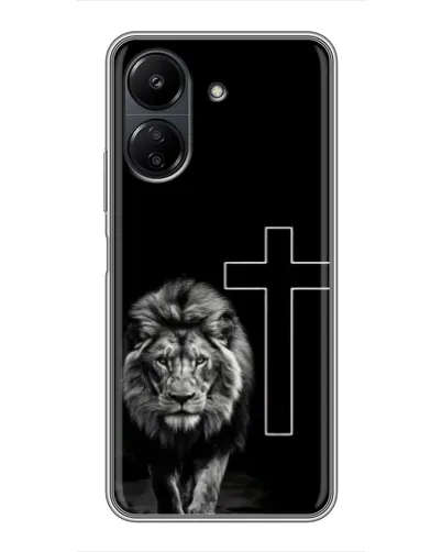 Чехол для Xiaomi POCO C65 с картинкой «Лев и Крест»