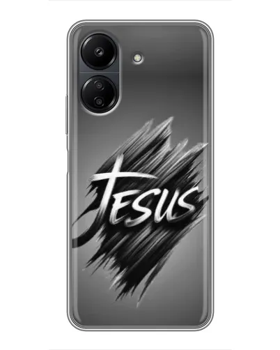 Чехол для Xiaomi POCO C65 с картинкой «Надпись Jesus Graffiti»