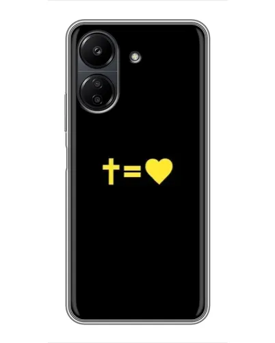 Чехол для Xiaomi POCO C65 с картинкой «Сердце и Крест»