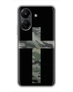 Чехол для Xiaomi POCO C65 с картинкой «Милитари Крест»