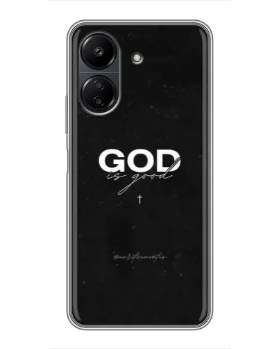 Чехол для Xiaomi POCO C65 с картинкой «GOD — Бог над всем»