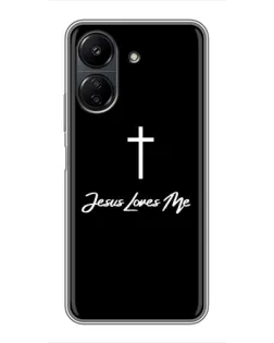 Чехол для Xiaomi POCO C65 с картинкой «Иисус любит тебя»