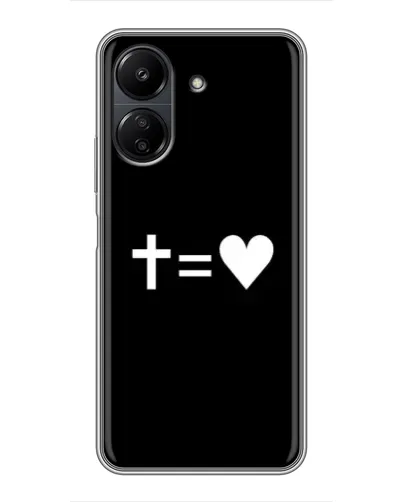 Чехол для Xiaomi POCO C65 с картинкой «Крест и Сердце»