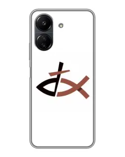 Чехол для Xiaomi POCO C65 с картинкой «Рыба и крест»