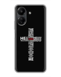 Чехол для Xiaomi POCO C65 с картинкой «Текстовый крест»
