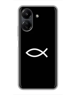 Чехол для Xiaomi POCO C65 с картинкой «Символ рыбы Jesus»